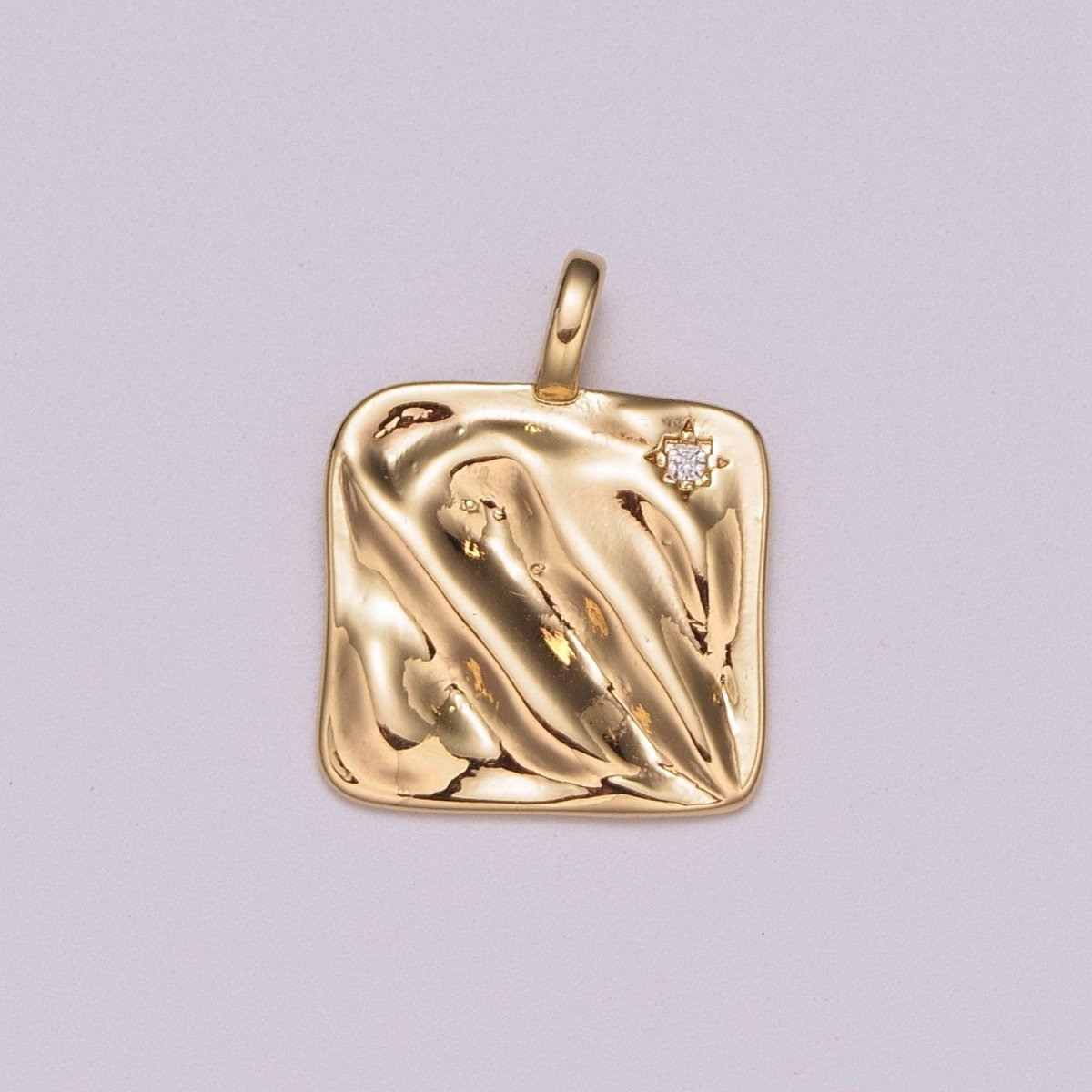 Mini Gold Heirloom Charm Micro Pave Star Charm Minimalist Jewelry Pendant for Necklace Bracelet Component M-785 - DLUXCA