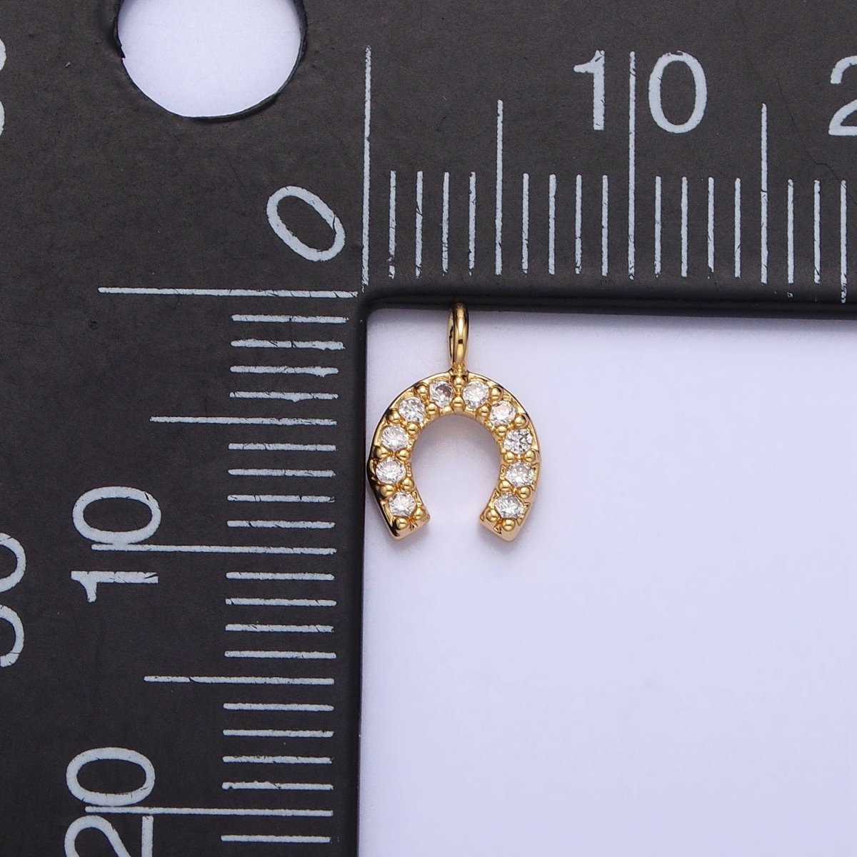 Mini Gold Horsehose Charm Micro Pave Silver Horse Shoe Pendant add on Charm AC-759 AC-760