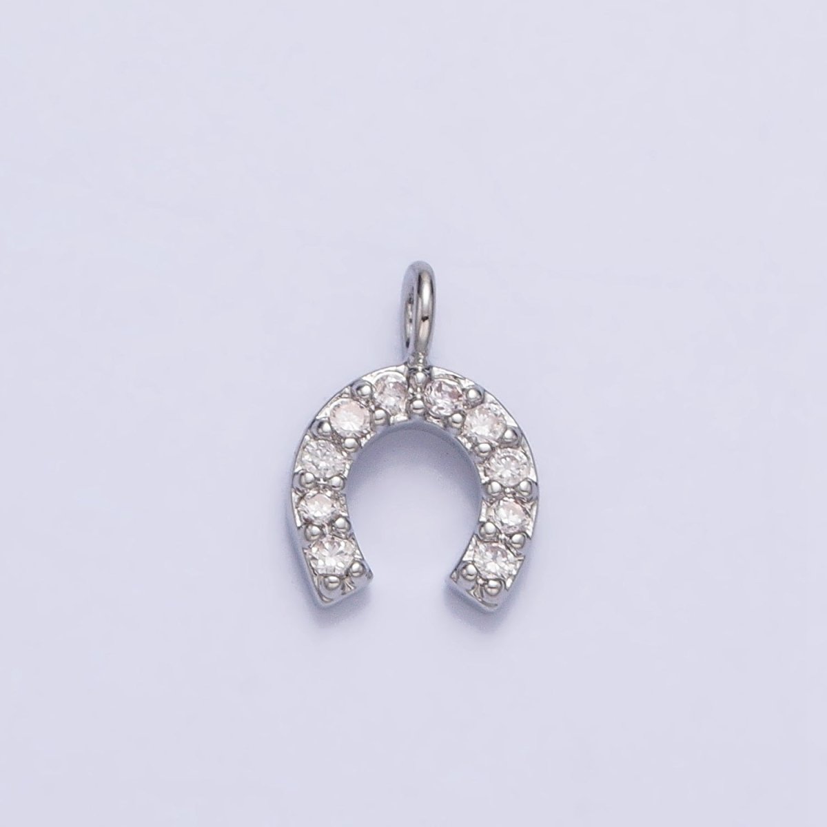 Mini Gold Horsehose Charm Micro Pave Silver Horse Shoe Pendant add on Charm AC-759 AC-760