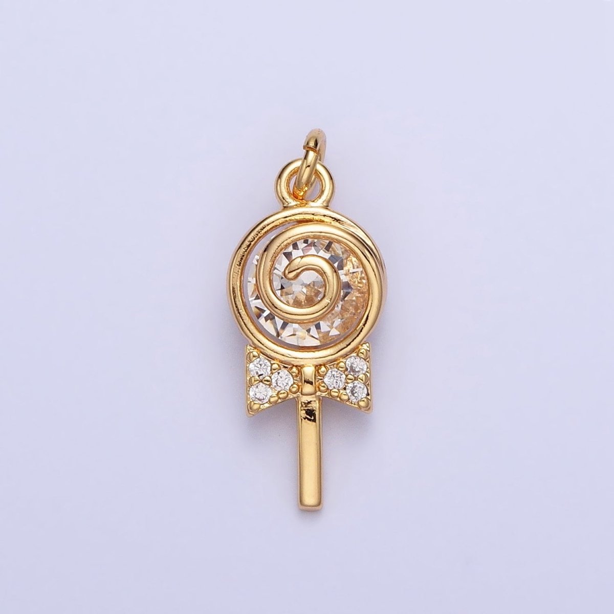 Mini Gold Lollipop Charm Silver Candy Charm Bracelet Charm, Earring Charm, Necklace Charm, Sweety Charm, Lollipop Candy Charm