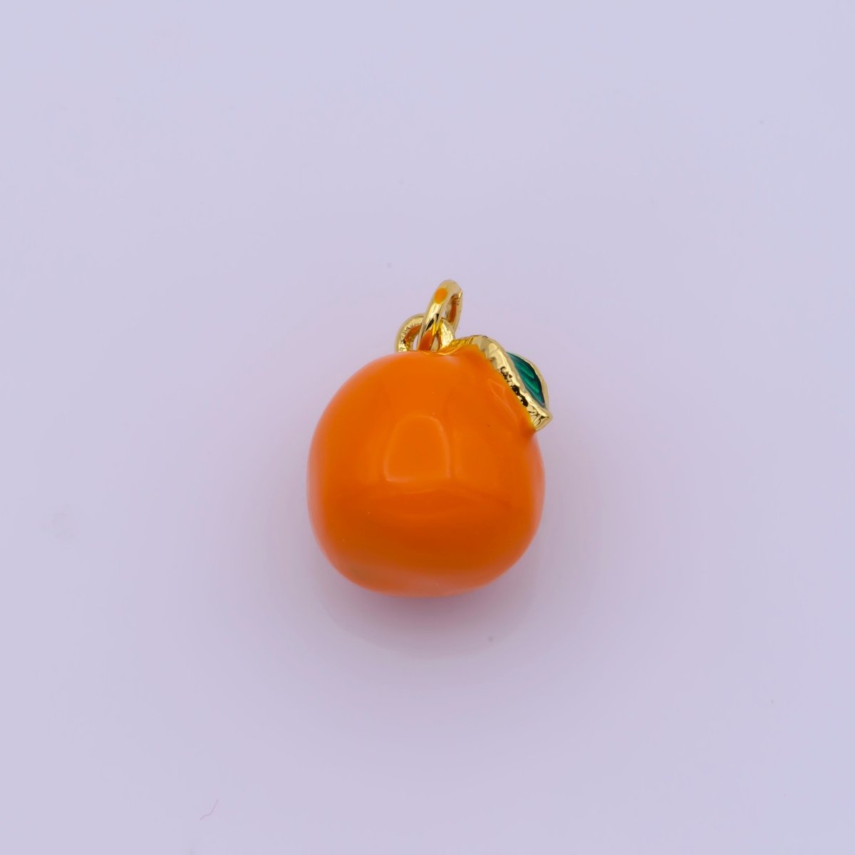 Mini Gold Orange Charm Enamel Tangerine Pendant M-827 - DLUXCA