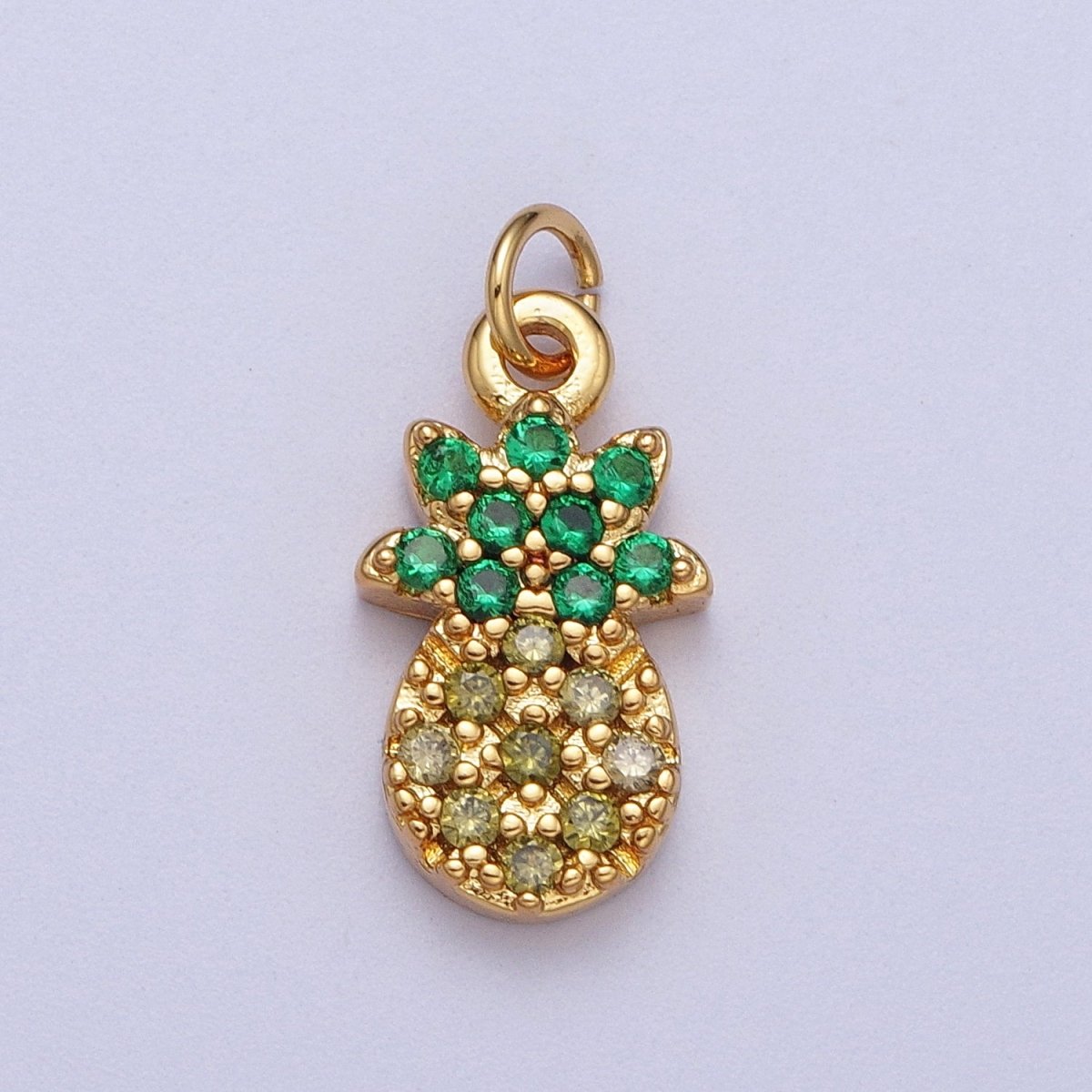 Mini Gold Pineapple Charm Hawaii tropical island summer fruit food charm Dole Charm 24k Gold Filled Add on Charm Bracelet Necklace AC028