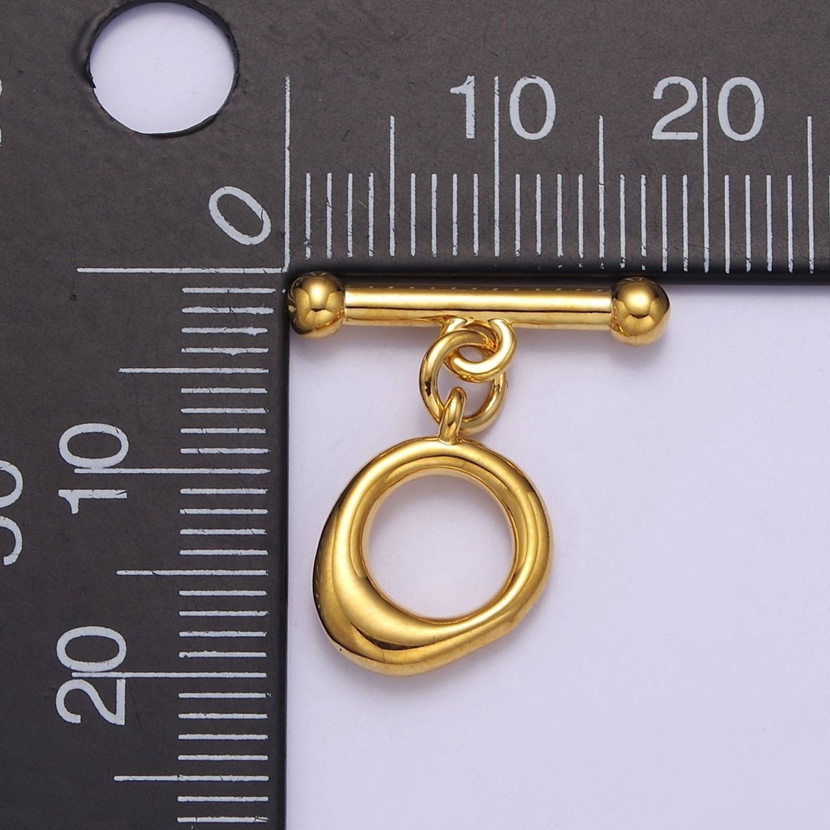 Mini Gold Round Toggle Clasp, Bracelet Necklace Jewelry Clasps, 24K Gold Filled OT Clasp L-705 L-706 L-707