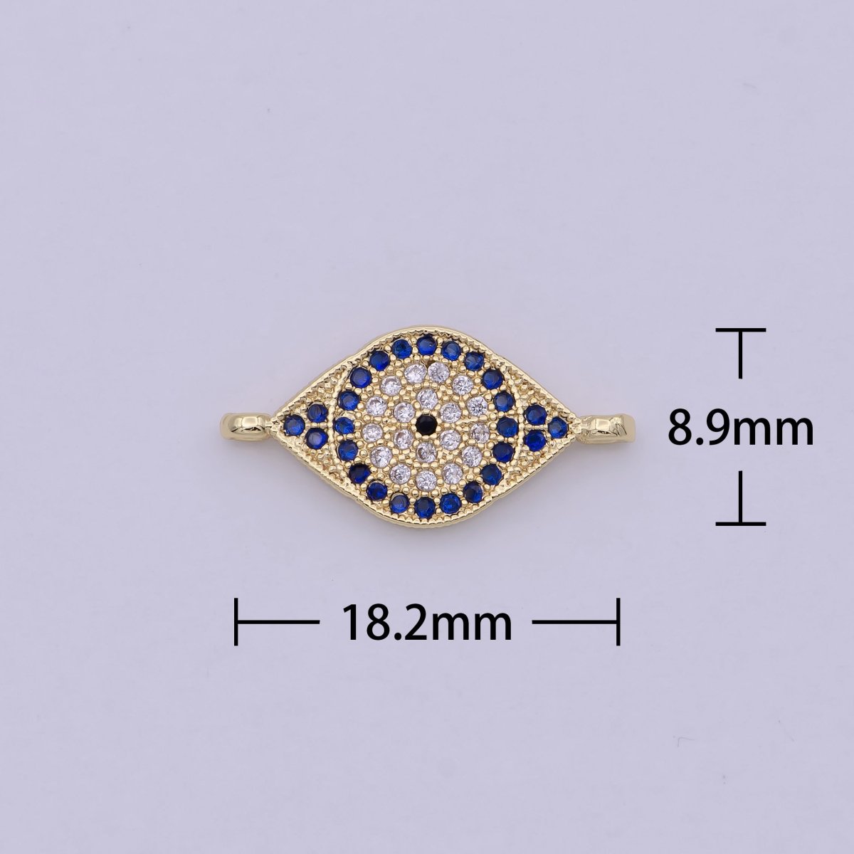 Mini Gold / Silver Cubic Evil eye Charm Connector for Link connector Bracelet, Necklace Component F-047