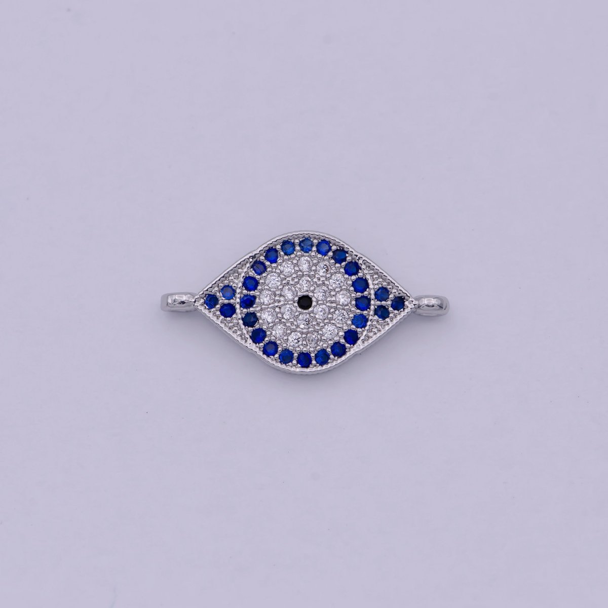 Mini Gold / Silver Cubic Evil eye Charm Connector for Link connector Bracelet, Necklace Component F-047