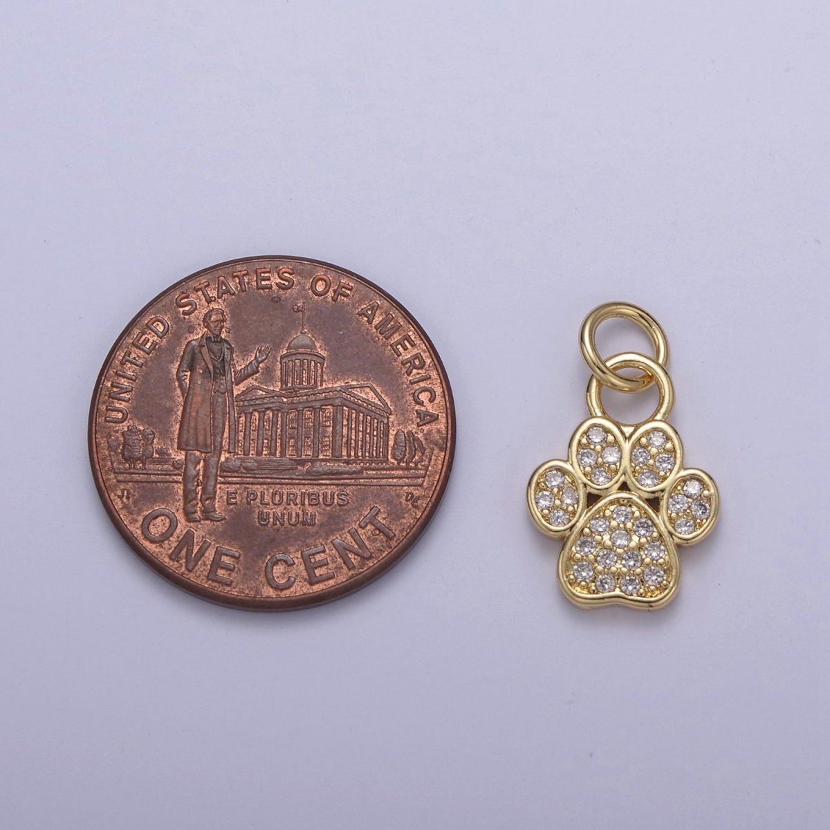 Mini Gold Silver Dog Cat Bear Paw Print Charms for Bracelet Necklace Earring CZ Charm Jewelry Making Supply N-683 N-684