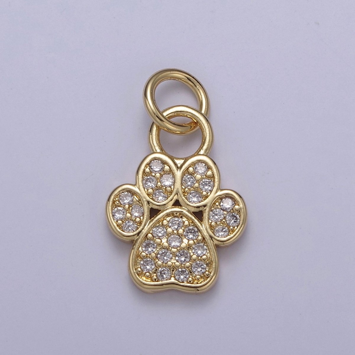 Mini Gold Silver Dog Cat Bear Paw Print Charms for Bracelet Necklace Earring CZ Charm Jewelry Making Supply N-683 N-684