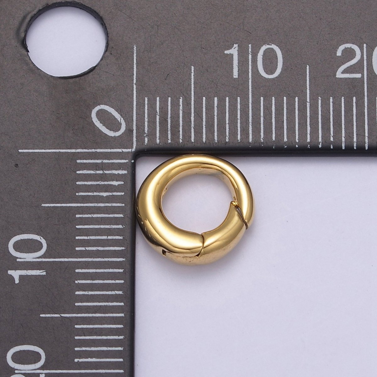 Mini Gold Silver Spring Gate Ring 10mm Round Circle Ring, Round Clasp, Push Clip Clasp, Spring Gate for Jewelry Making L-656 L-657