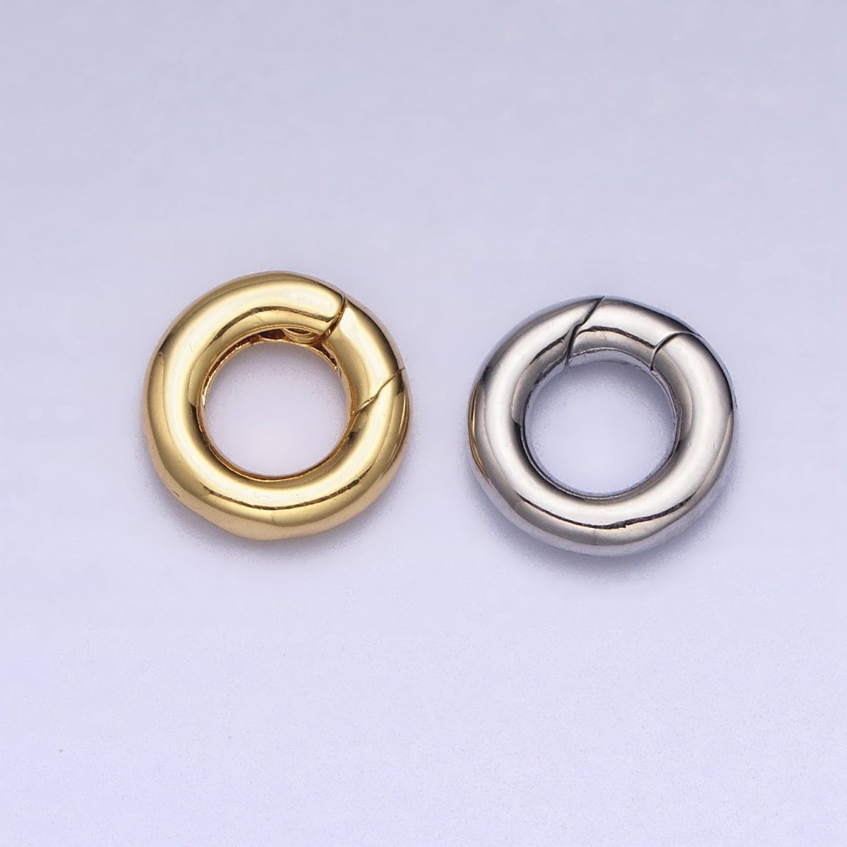 Mini Gold Silver Spring Gate Ring 10mm Round Circle Ring, Round Clasp, Push Clip Clasp, Spring Gate for Jewelry Making Z-303 Z-304