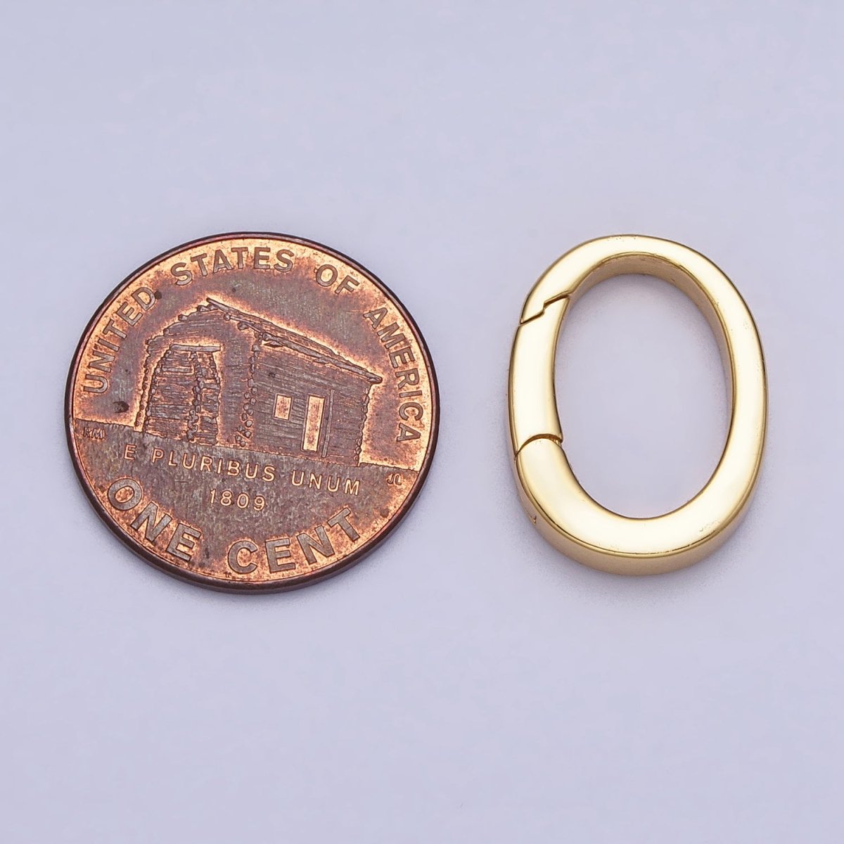 Mini Gold Spring Gate Ring, Push Gate ring 13.4 x 17.5mm Oval Ring Charm Holder Gold Clasp for Jewelry Clasp Z-305 Z-306