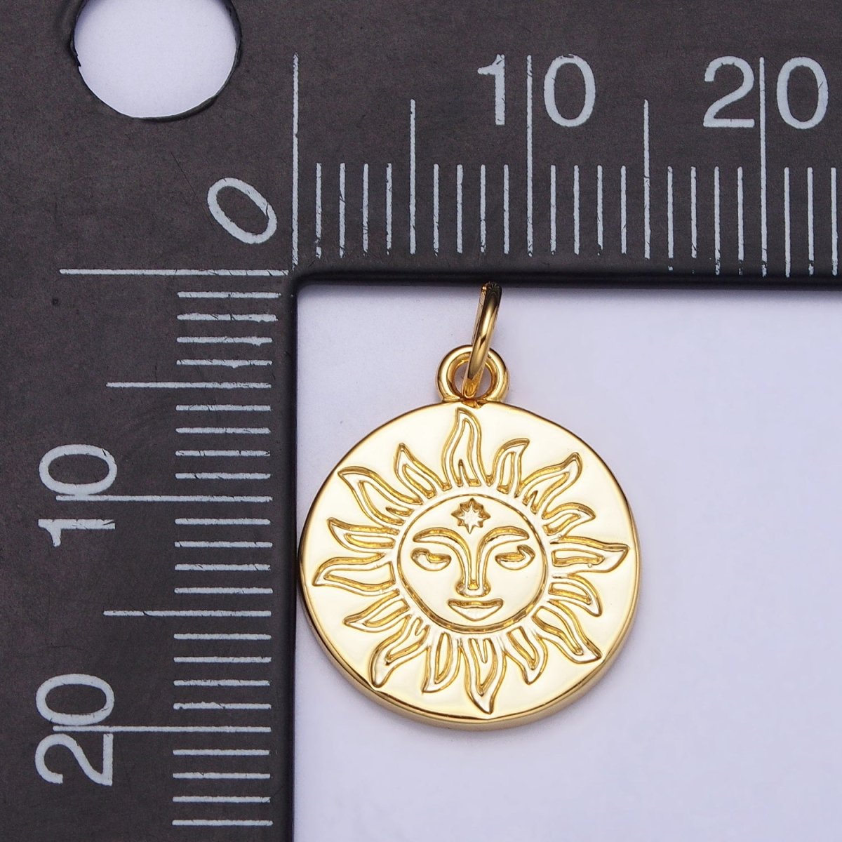 Mini Gold Sun Charm Boho Bohemian Inspired Silver Coin Celestial Jewelry AC-658 AC-659