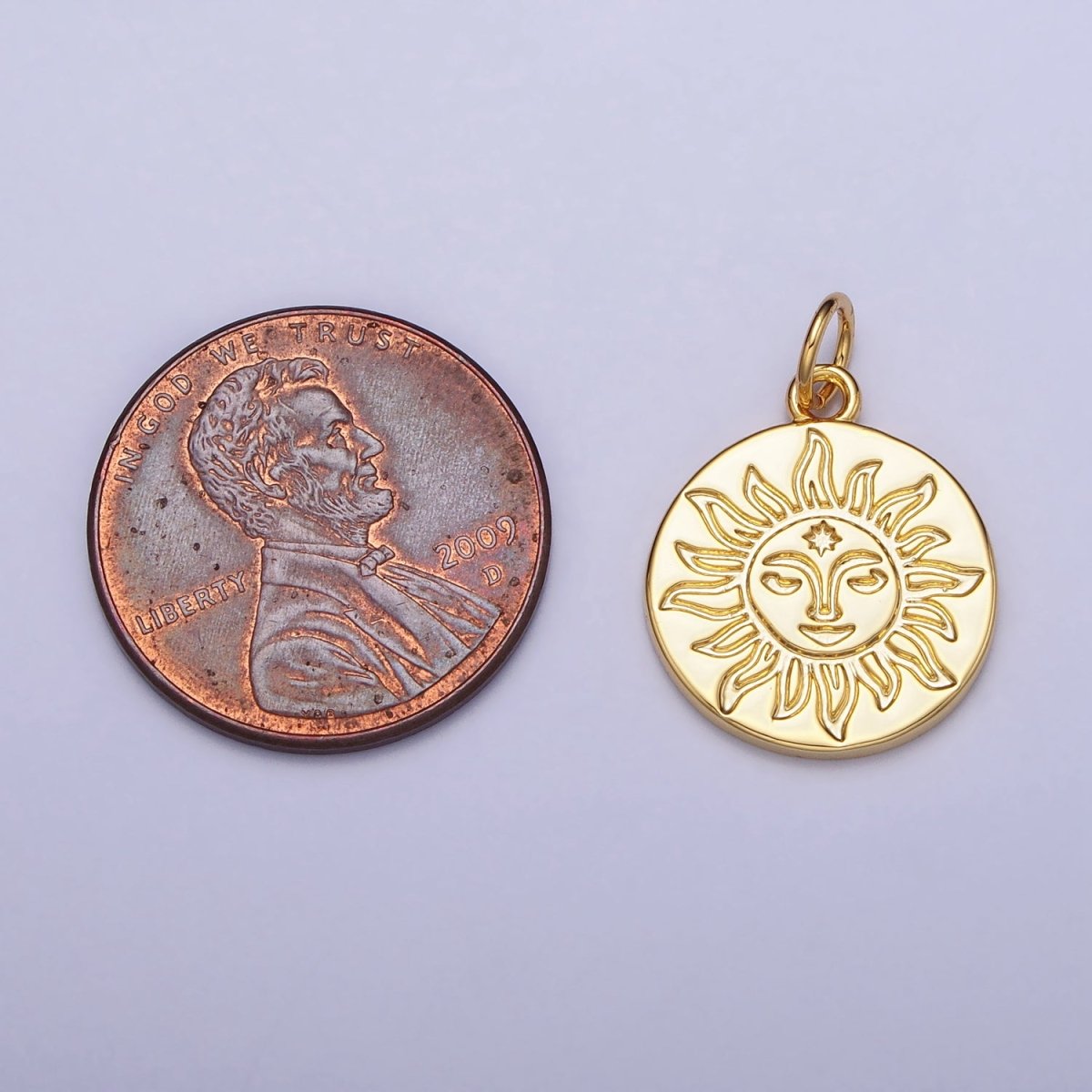 Mini Gold Sun Charm Boho Bohemian Inspired Silver Coin Celestial Jewelry AC-658 AC-659