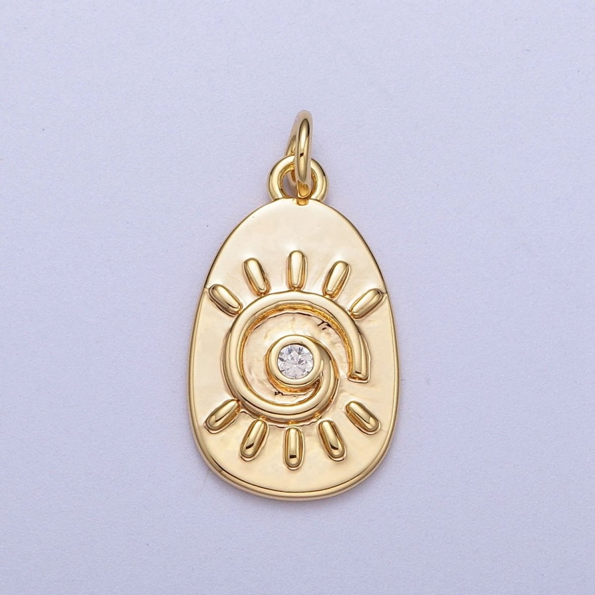 OS Mini Gold Sun Charm Tear Drop Bohemian Inspired Jewelry Add on Pendant | Y-369