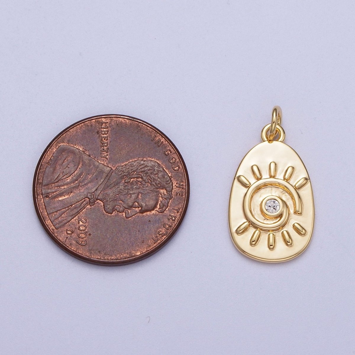 OS Mini Gold Sun Charm Tear Drop Bohemian Inspired Jewelry Add on Pendant | Y-369