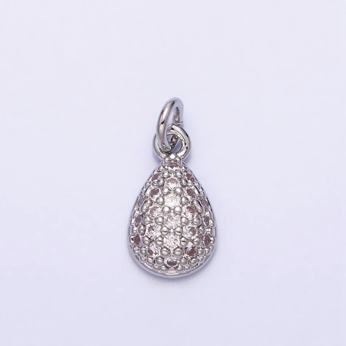 Mini Gold Tear Drop Charm with CZ Stone Teardrop Geometric Cubic Zirconia Pendant AC478 AC479