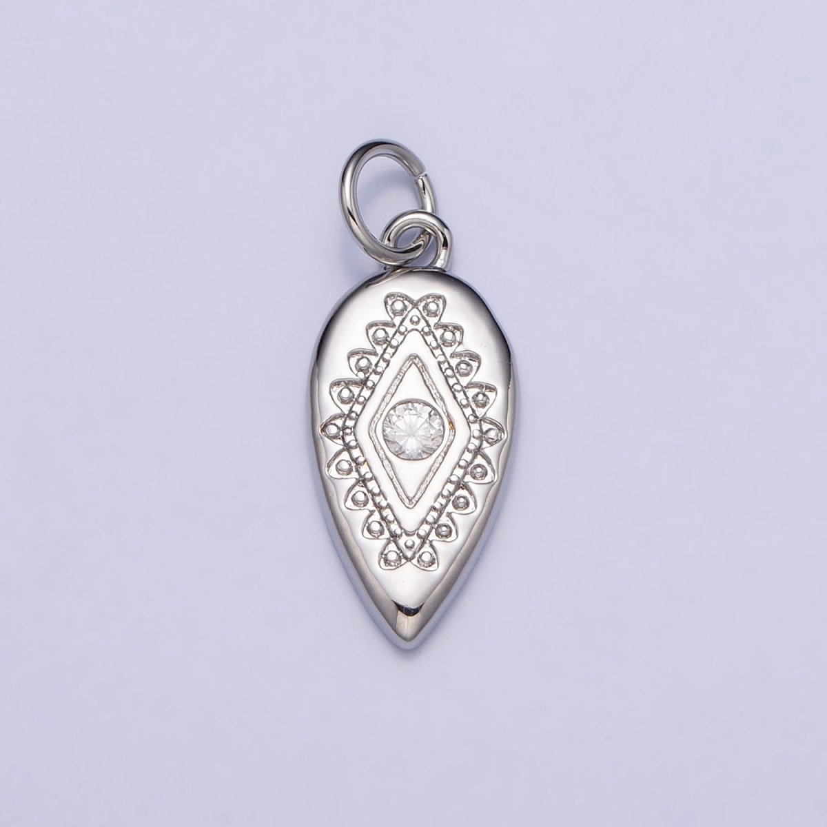 Mini Gold Tear Drop Evil Eye with Micro Pave cz Crystal Gold Charm | AC664 AC665