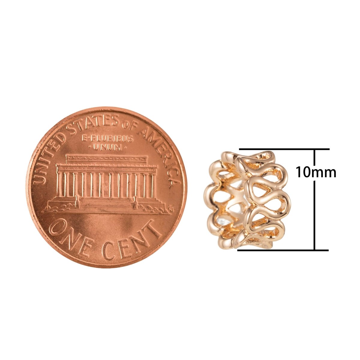 Mini Golden Spiral Beads Ball, Plain Gold Filled Geometric Wheel Jewelry Making Beads B-265 - DLUXCA