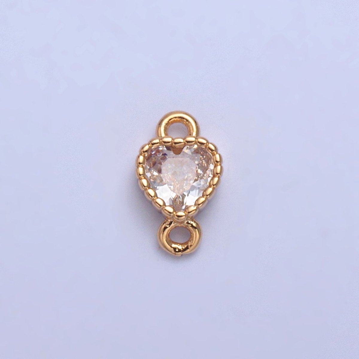 Mini Heart Charm Connector 16K Gold Filled link Connector G-925
