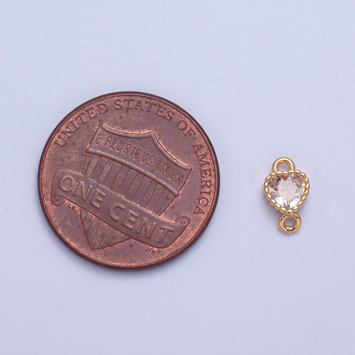 Mini Heart Charm Connector 16K Gold Filled link Connector G-925