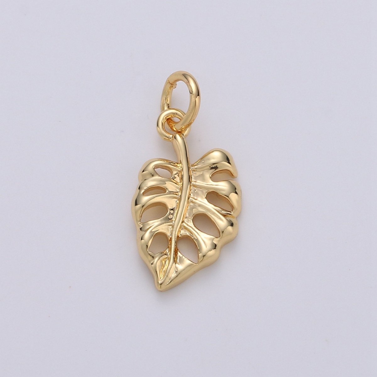 Mini Leaf Charm Small Dainty Monstera Charm 14K gold filled Lead Free, Nickel free for Bracelet necklace earrings Component Silver Leaf, D-465