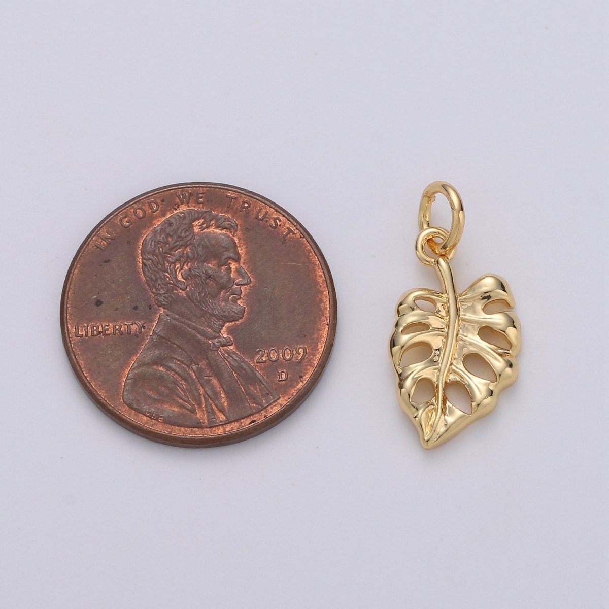 Mini Leaf Charm Small Dainty Monstera Charm 14K gold filled Lead Free, Nickel free for Bracelet necklace earrings Component Silver Leaf, D-465