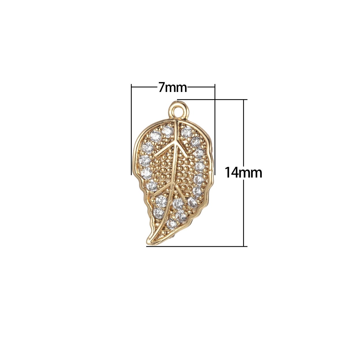 Mini Leaf Charms For Jewelry Making Micro Pave Leaves Shape Gold Tiny Pendants DIY Necklace Earrings Jewelry Accessory, E862