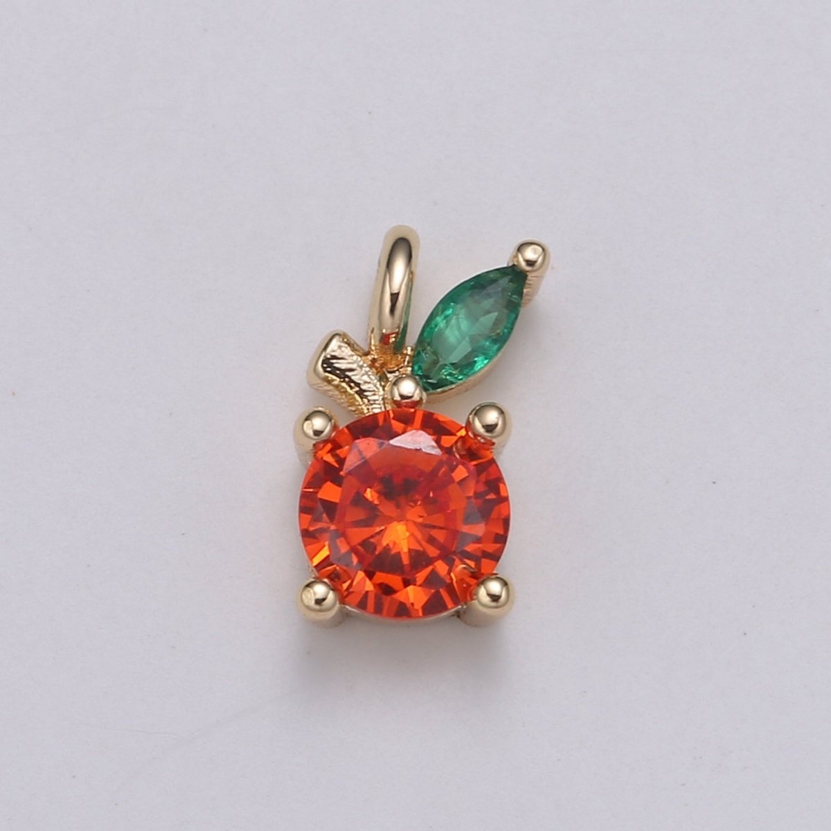 Mini Orange charm 18K Gold filled Fruit charm for Necklace bracelet Earring Component jewelry Making Supply E-181