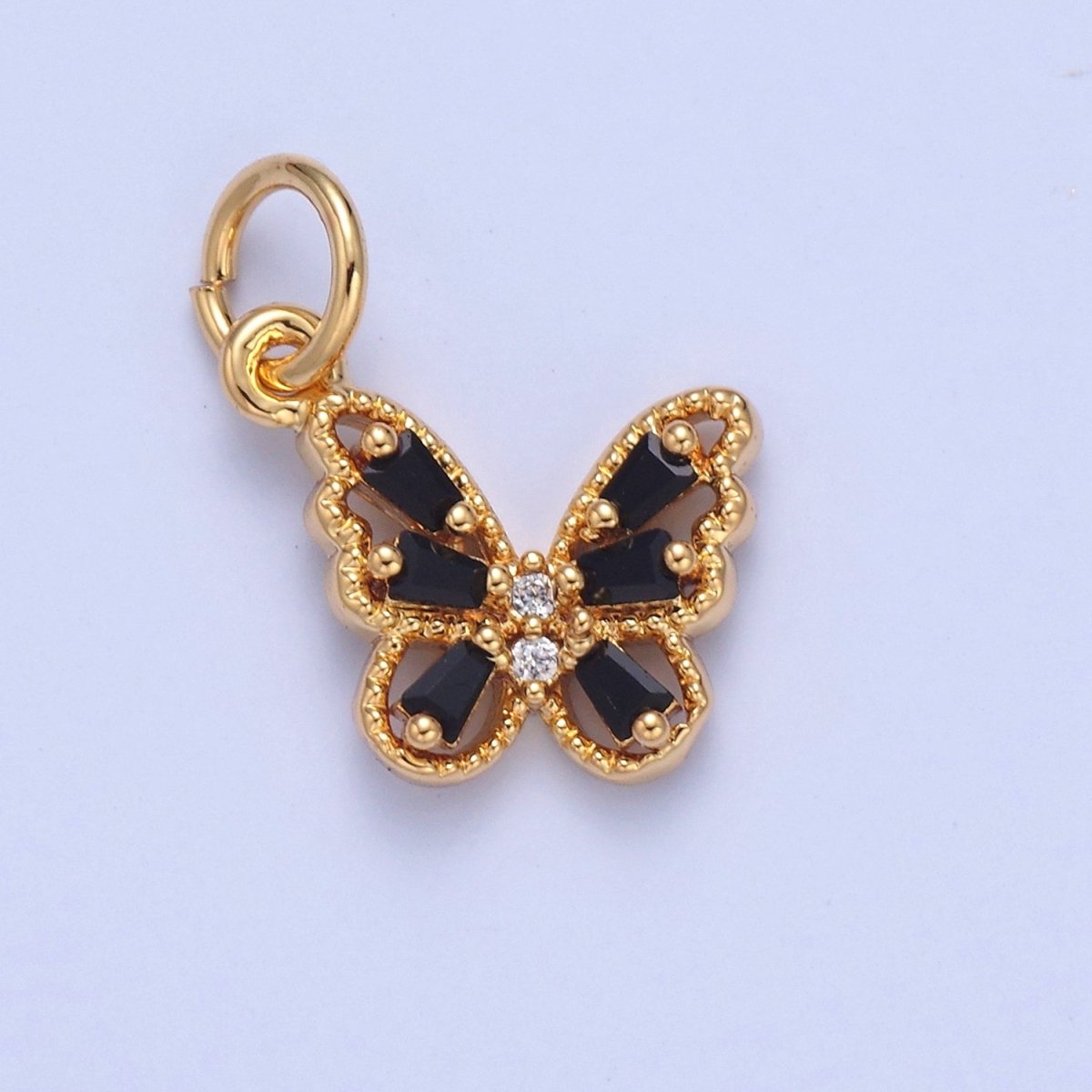 Mini Pave Butterfly Charm for add on Charm Necklace Earring Bracelet W-293~W-299