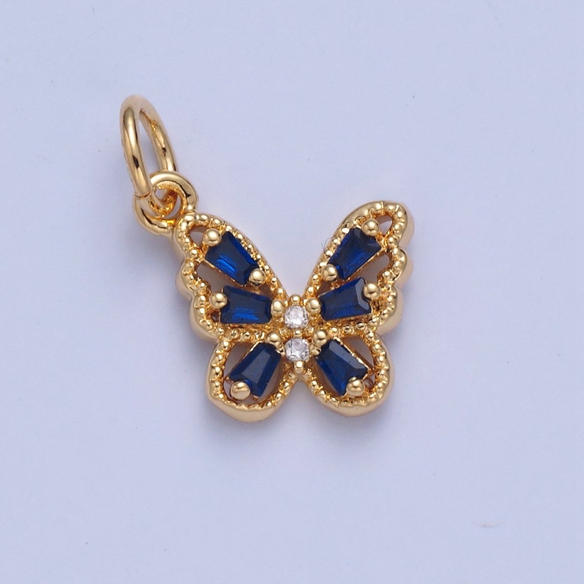 Mini Pave Butterfly Charm for add on Charm Necklace Earring Bracelet W-293~W-299