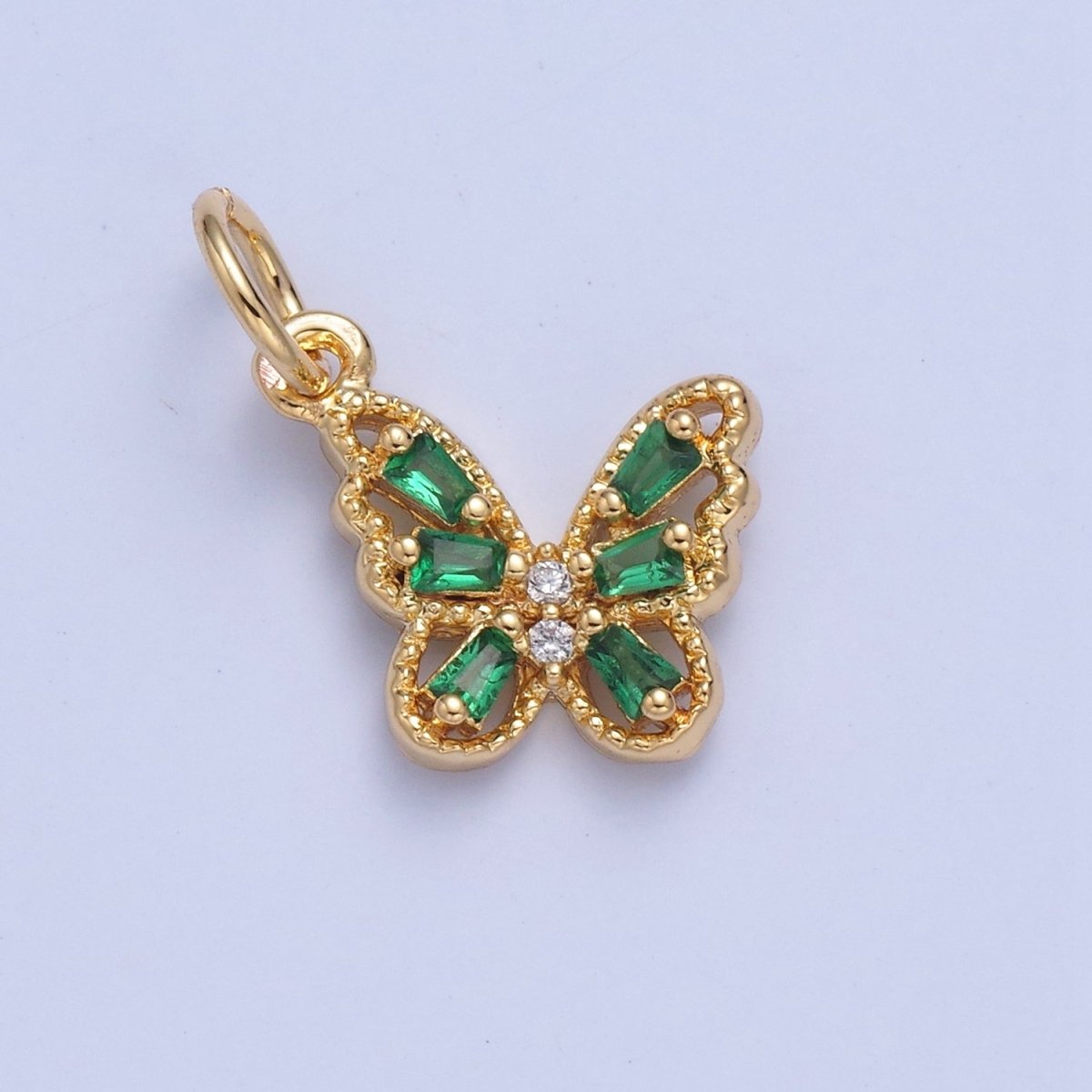 Mini Pave Butterfly Charm for add on Charm Necklace Earring Bracelet W-293~W-299