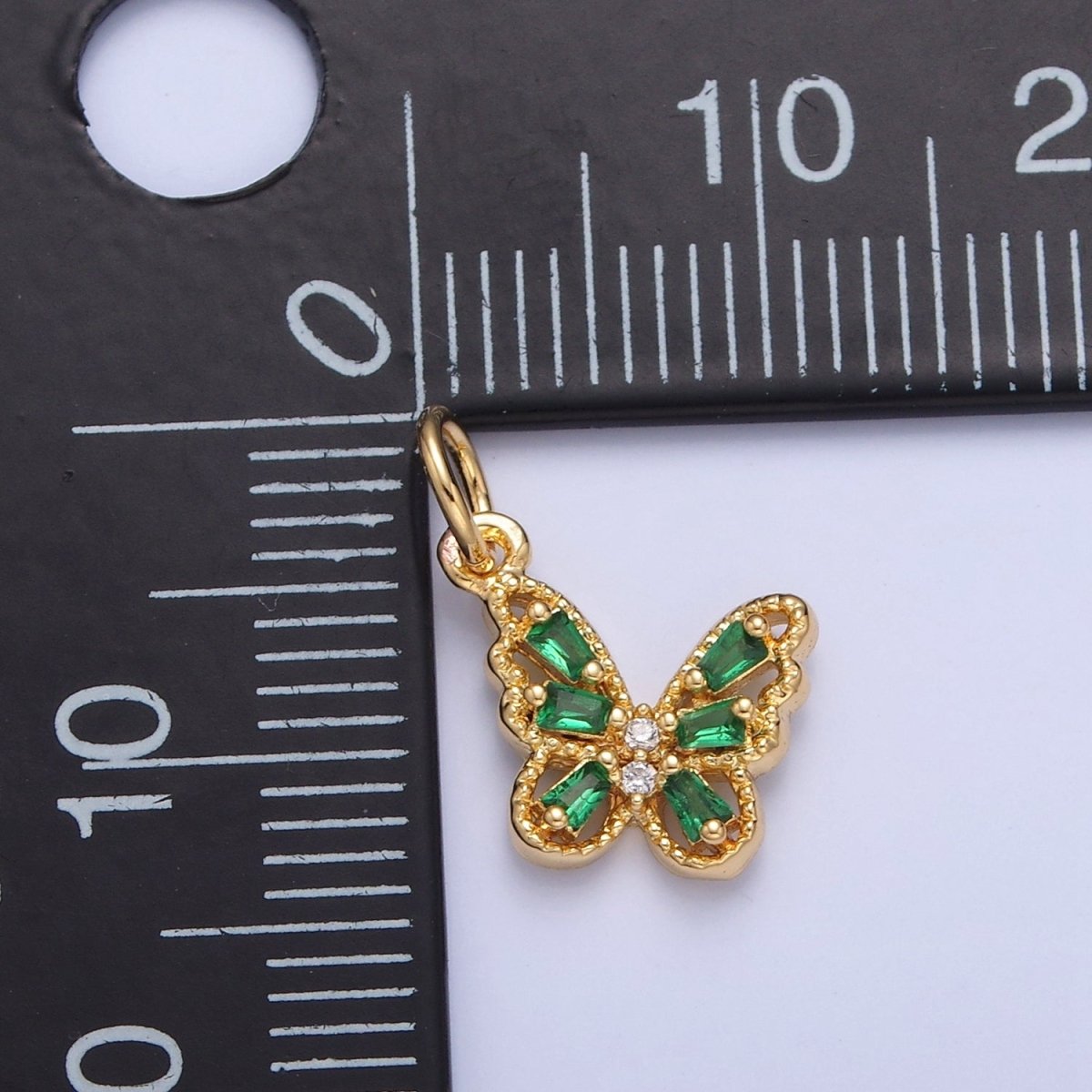 Mini Pave Butterfly Charm for add on Charm Necklace Earring Bracelet W-293~W-299
