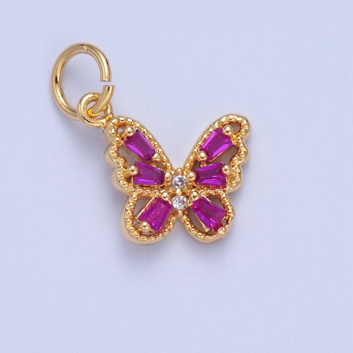 Mini Pave Butterfly Charm for add on Charm Necklace Earring Bracelet W-293~W-299