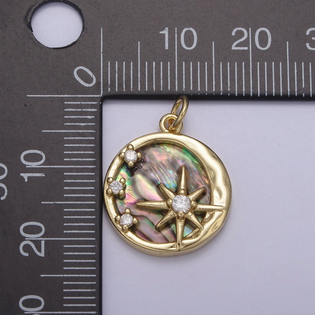 Mini Pearl / Abalone Celestial Charm 14k Gold Filled North Star Charm Add on Charm for Bracelet Necklace Earring N-805 N-806