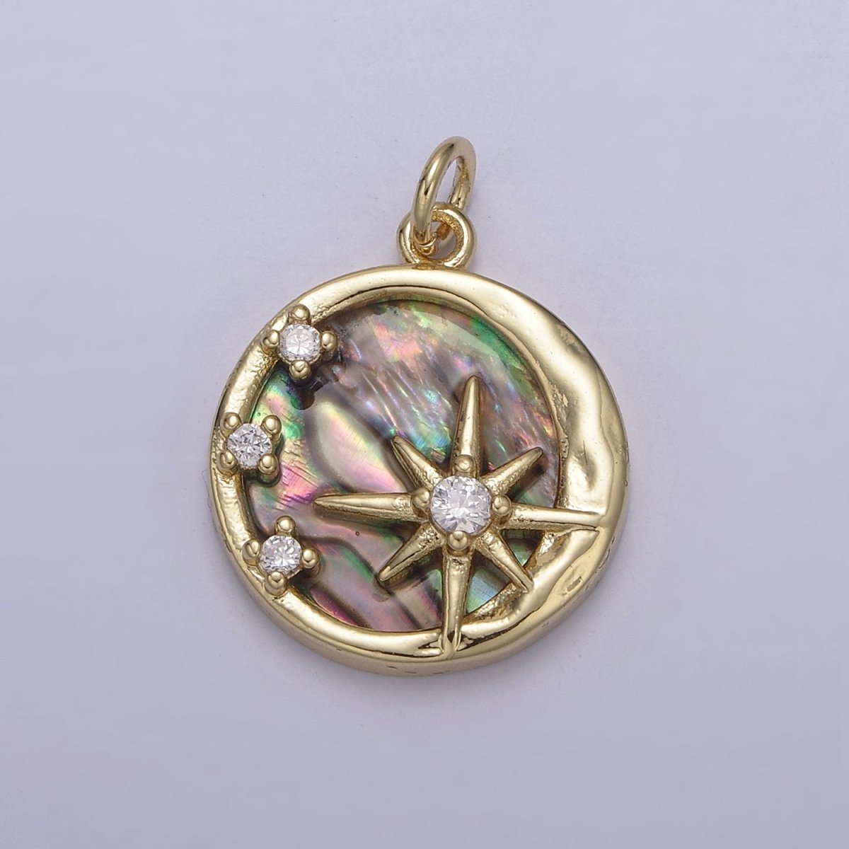 Mini Pearl / Abalone Celestial Charm 14k Gold Filled North Star Charm Add on Charm for Bracelet Necklace Earring N-805 N-806