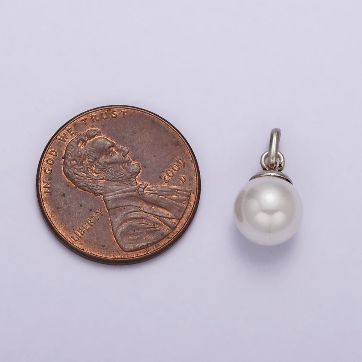 Mini Pearl Charm Dangle Drop Pendant in 925 Sterling Silver Pendant SL-337 - DLUXCA
