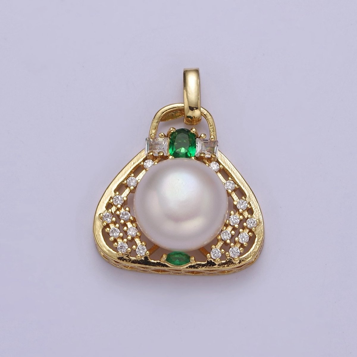 Mini Pearl Charm in a Purse Bag Charm for Bracelet Necklace Component J-465 - DLUXCA