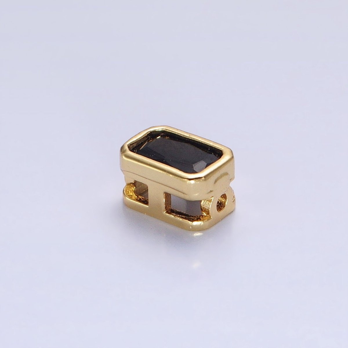 Mini Rectangle Bead Spacer CZ Micro Pave Geometric Spacer Bead Connector Charm B-435 B-438 B-439 B-445  B-455 B-674