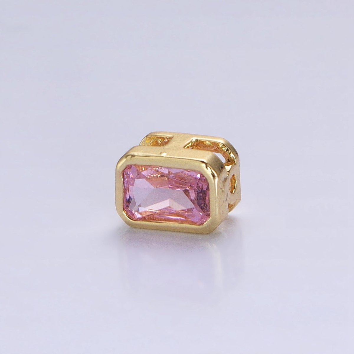 Mini Rectangle Bead Spacer CZ Micro Pave Geometric Spacer Bead Connector Charm B-435 B-438 B-439 B-445  B-455 B-674