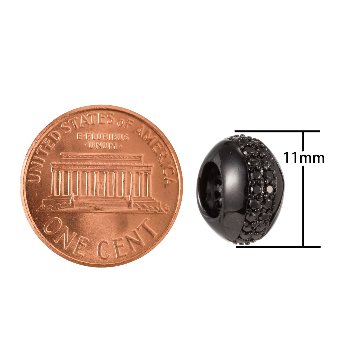 Mini Round Black Crystal Beads CZ Crystal Gold Filled Geometric Round Shape Jewelry Making Beads B-261 - DLUXCA