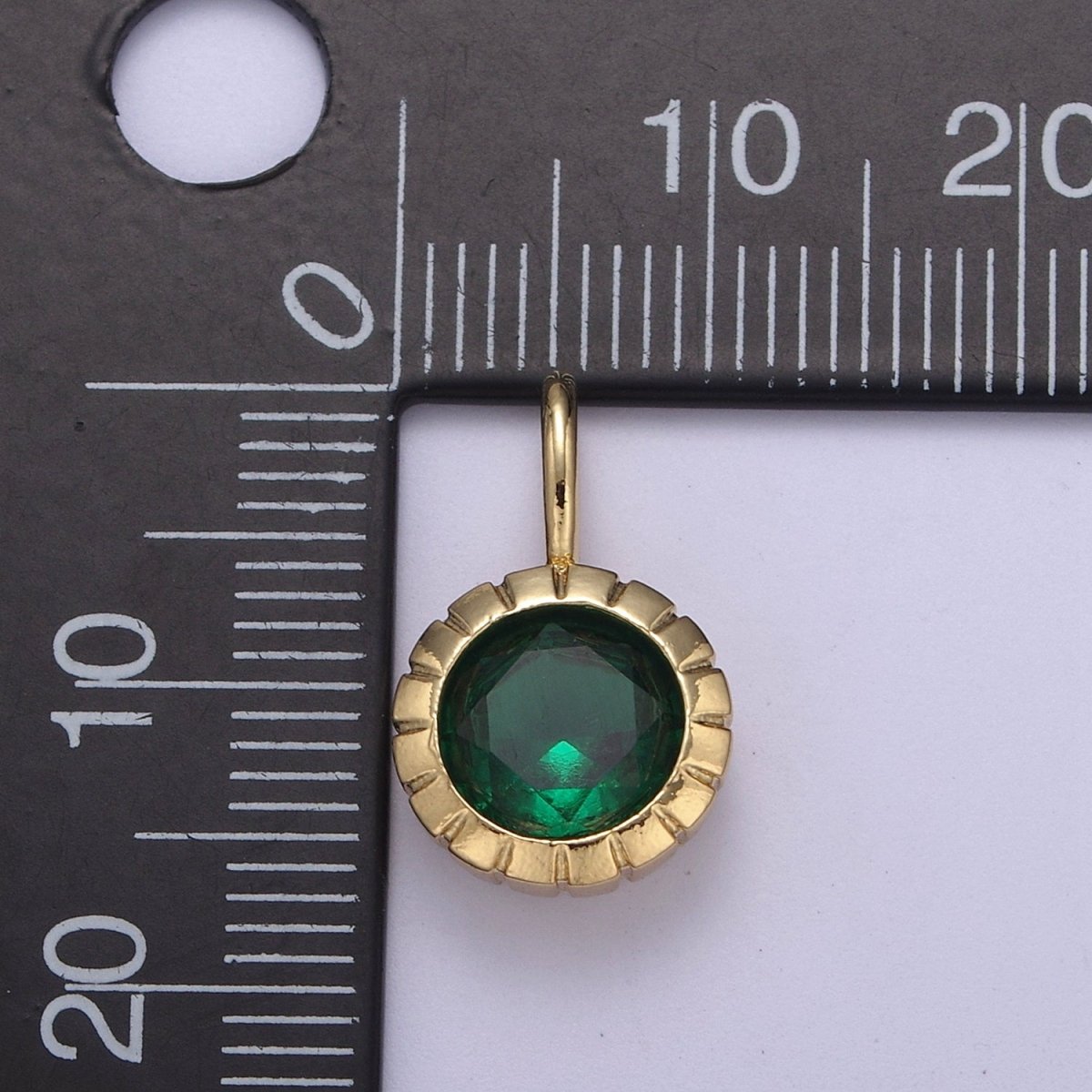 Mini Round CZ May / June Birthstone Pendant Add on Charm Dainty Pink Green Cz Stone for Necklace Bracelet Supply H-493 H-494