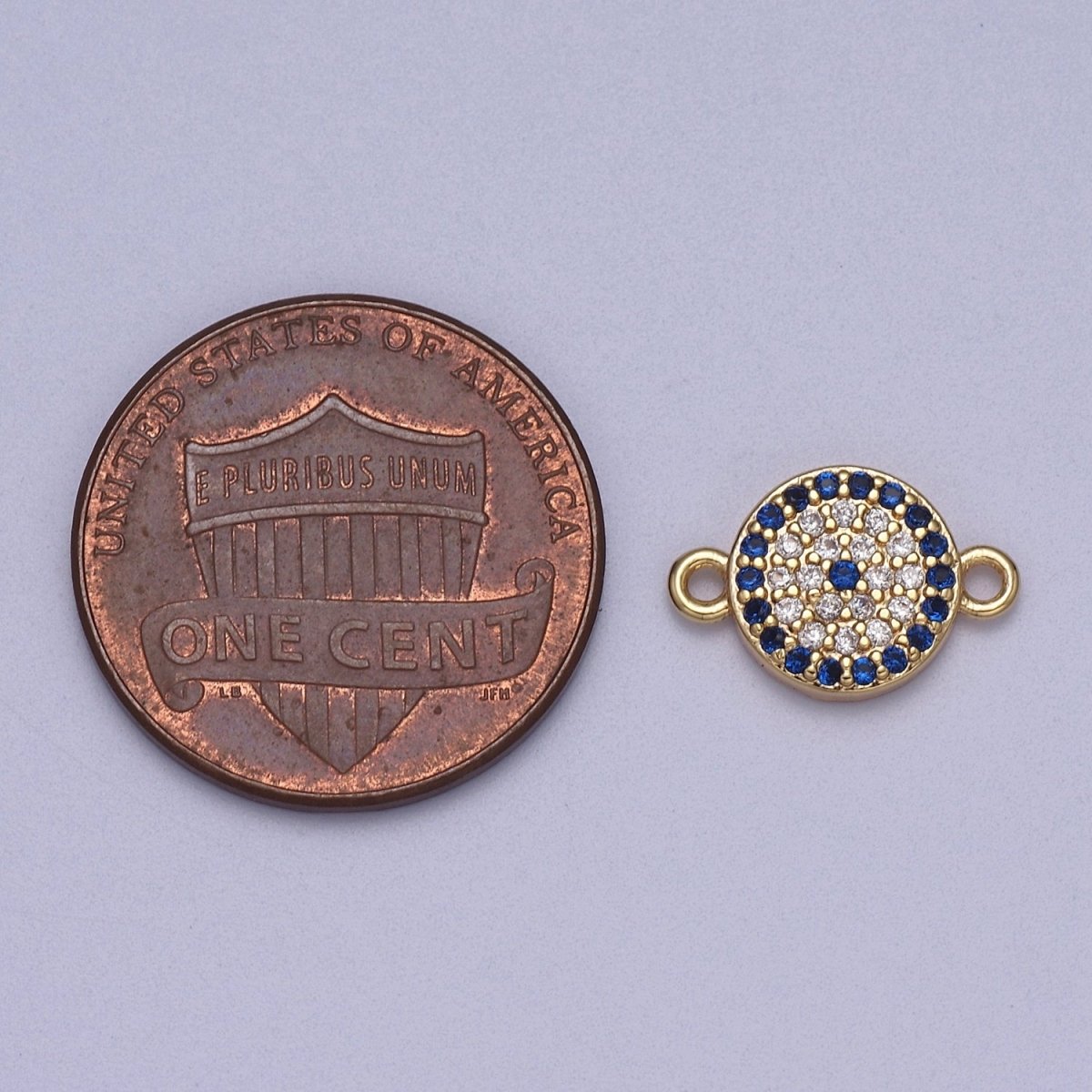 Mini Round Evil Eye Charm Connector for Bracelet Necklace Link Connector F-061