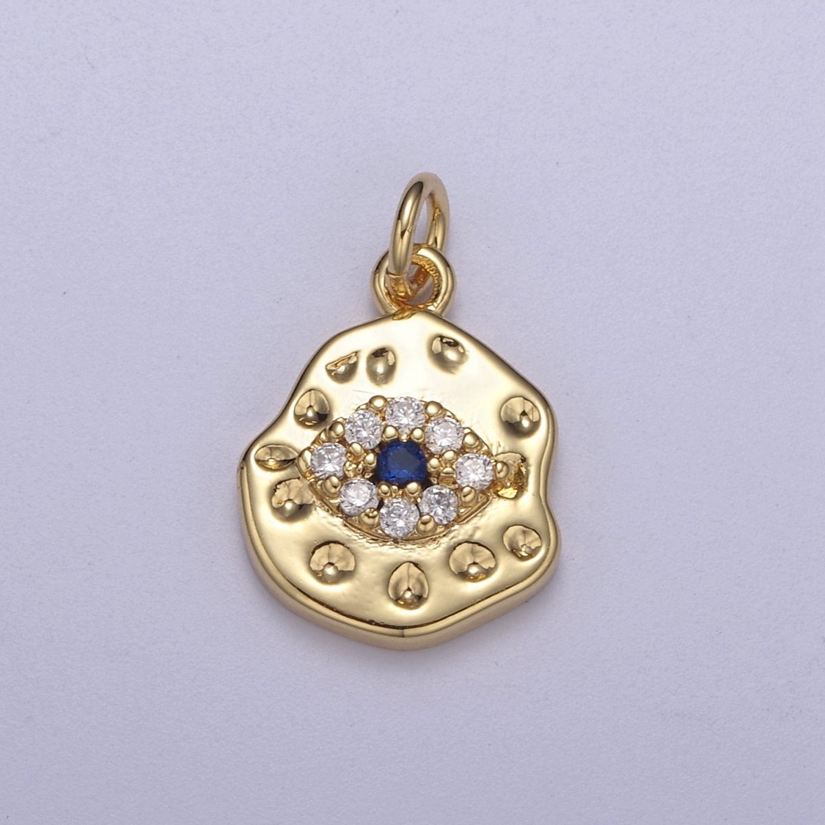 Mini Rustic Gold Filled Evil Eye Charm for Add on Charm Cubic Amulet Jewelry N-351 - N-354