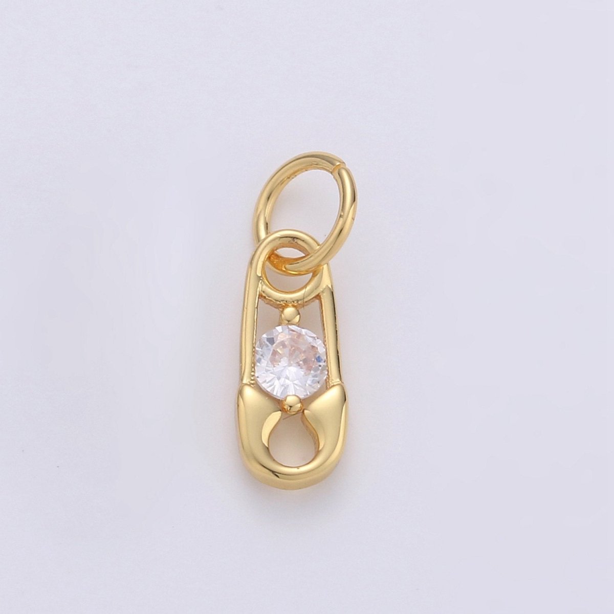 Mini Safety Pin Charm in 24K Gold Filled for Necklace Bracelet Earring Supply D-556 D-557