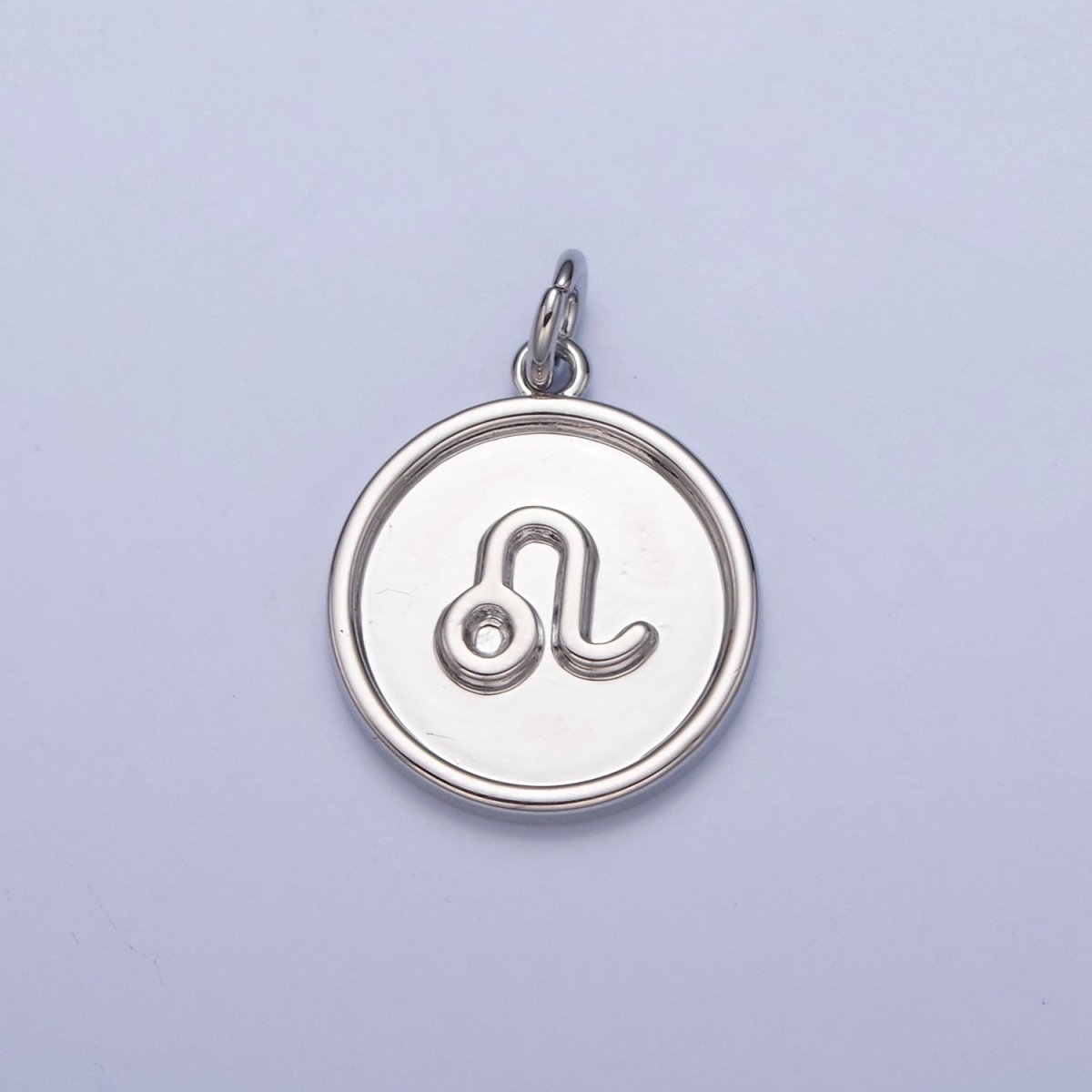 Mini Silver Coin Disc Zodiac Charm Dainty Astrological Zodiac Signs Add on Charm A-A1445-A-A1450