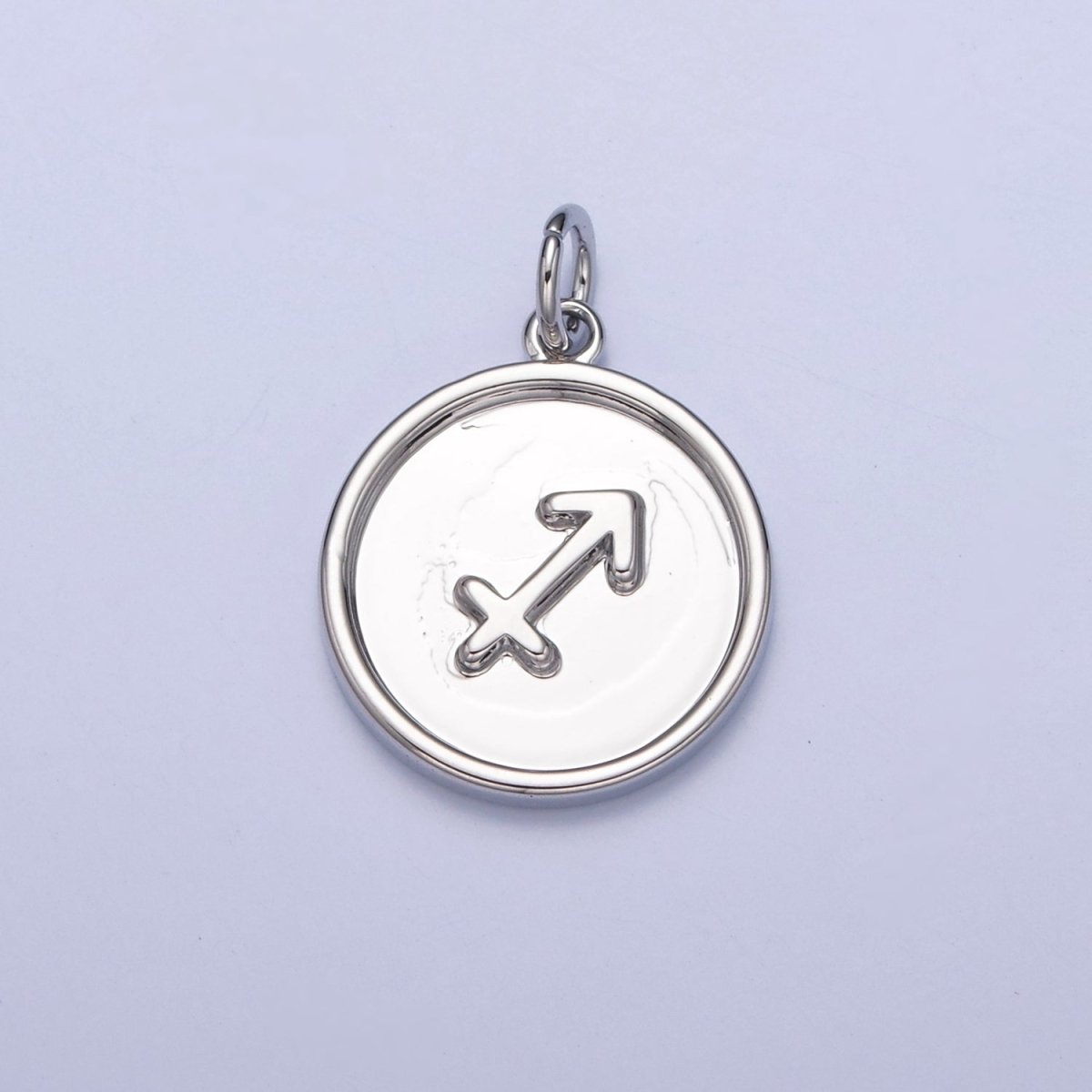 Mini Silver Coin Disc Zodiac Charm Dainty Astrological Zodiac Signs Add on Charm A-A1445-A-A1450