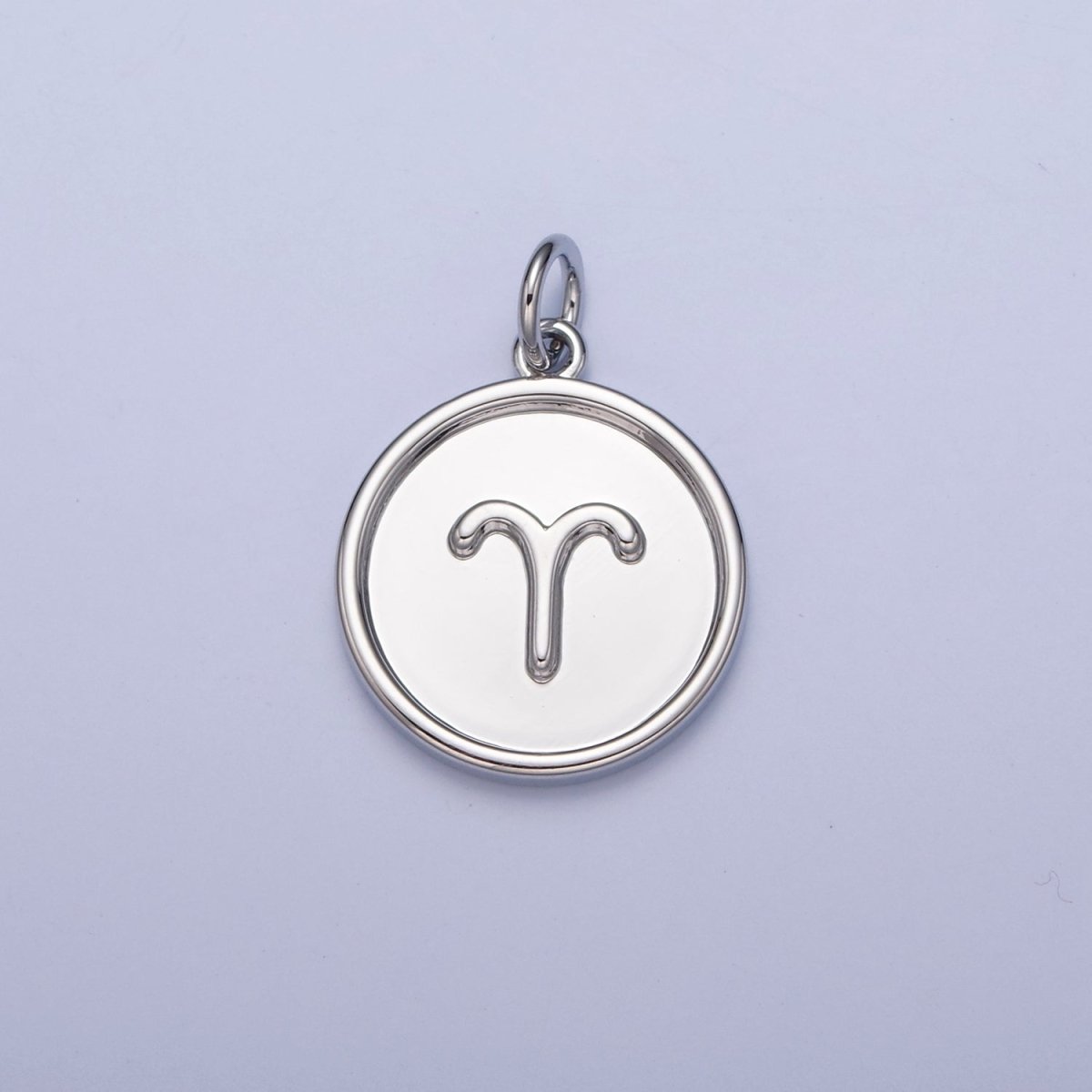 Mini Silver Coin Disc Zodiac Charm Dainty Astrological Zodiac Signs Add on Charm A-A1445-A-A1450