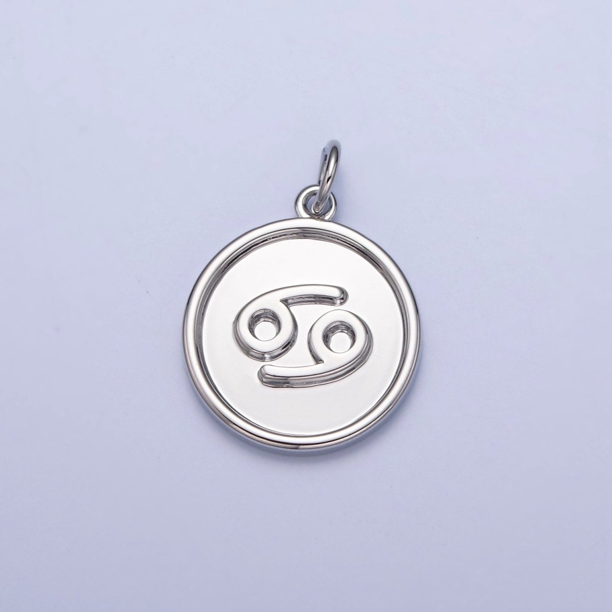 Mini Silver Coin Disc Zodiac Charm Dainty Astrological Zodiac Signs Add on Charm A-A1445-A-A1450