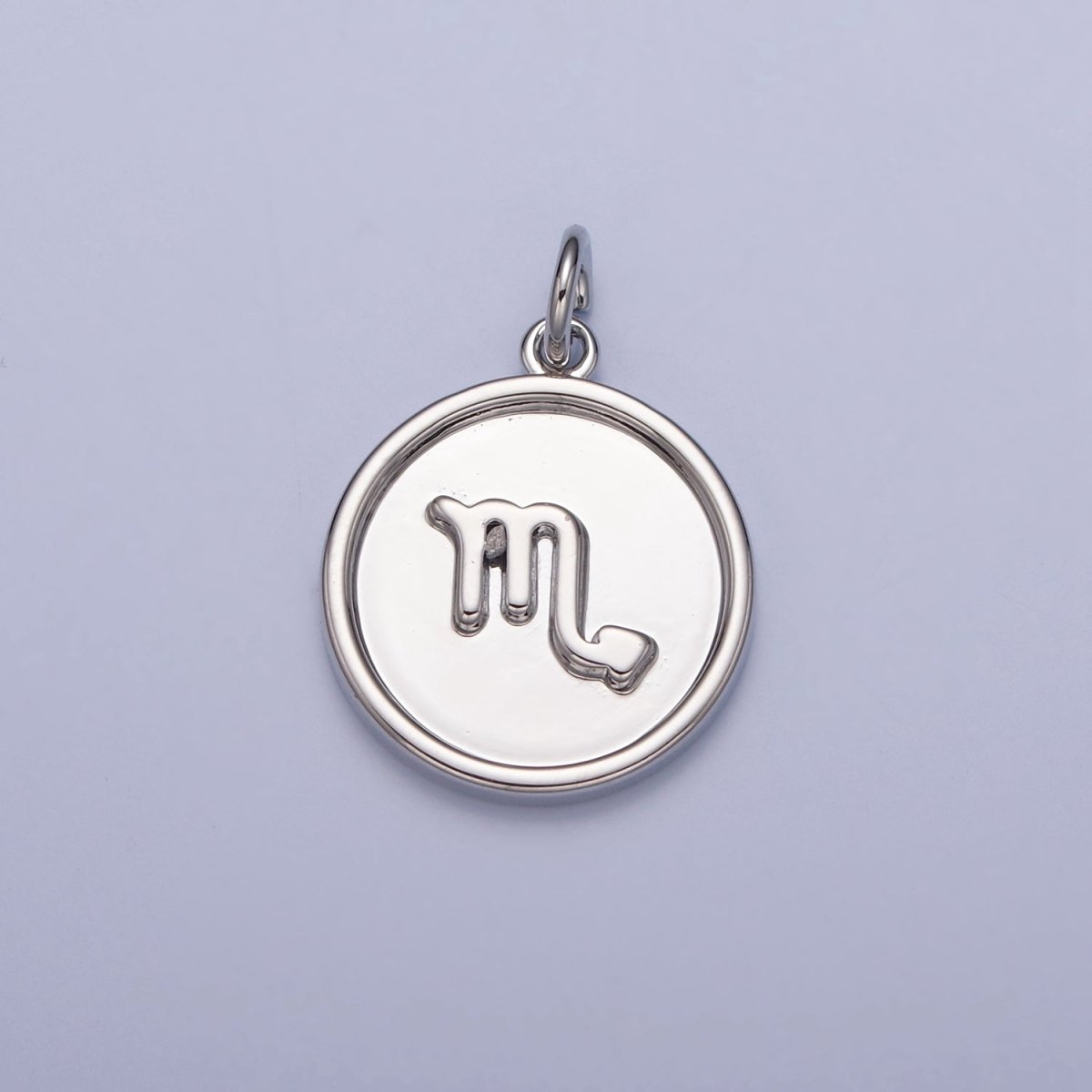 Mini Silver Coin Disc Zodiac Charm Dainty Astrological Zodiac Signs Add on Charm A-A1445-A-A1450