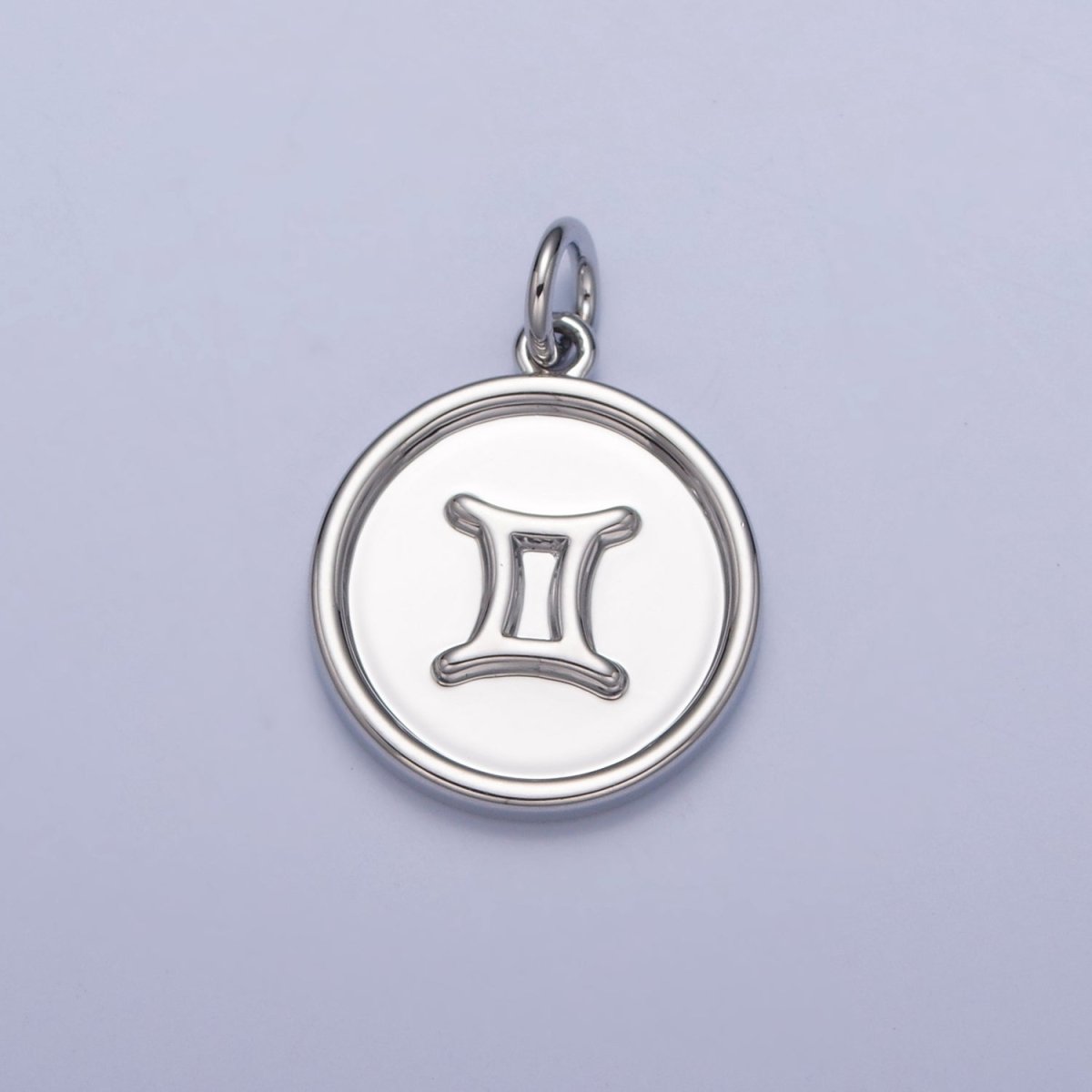 Mini Silver Coin Disc Zodiac Charm Dainty Astrological Zodiac Signs Add on Charm A-A1445-A-A1450