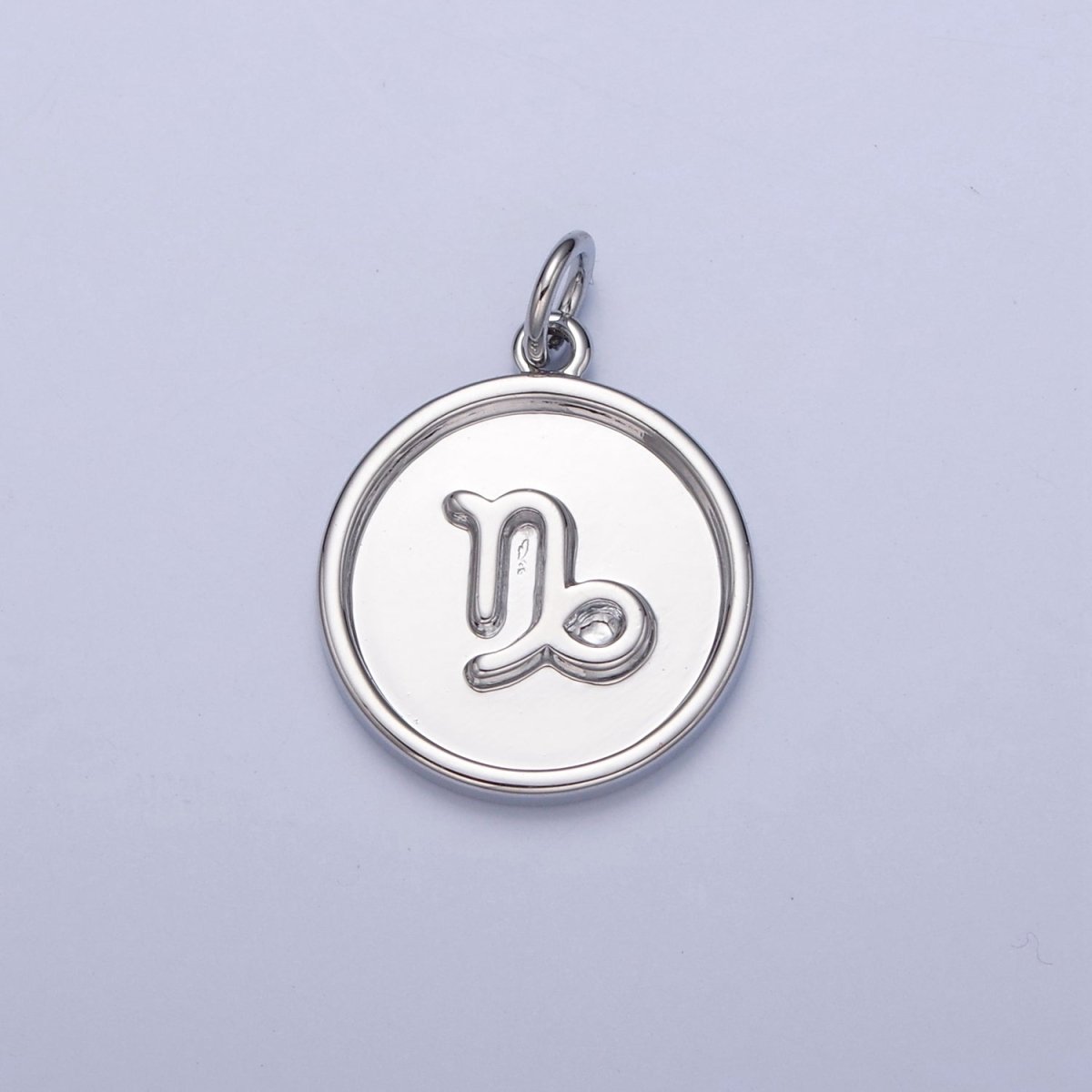 Mini Silver Coin Disc Zodiac Charm Dainty Astrological Zodiac Signs Add on Charm A-A1445-A-A1450